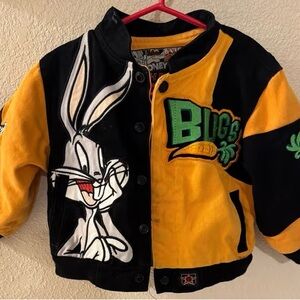 Looney Tunes Bugs Bunny Kids Jean Jacket - Black and Yellow